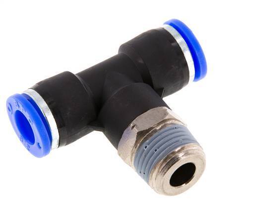 3/8'' x 3/8'' NPT Inline-T-Stück Steckverschraubung mit Außengewinde Messing/PBT NBR drehbar
