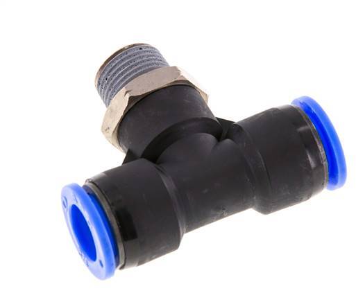 1/2'' x 3/8'' NPT Inline-T-Stück Steckverschraubung mit Außengewinde Messing/PBT NBR drehbar