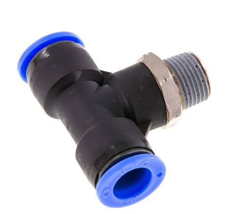 1/2'' x 3/8'' NPT Inline-T-Stück Steckverschraubung mit Außengewinde Messing/PBT NBR drehbar