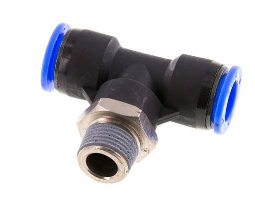 1/2'' x 3/8'' NPT Inline-T-Stück Steckverschraubung mit Außengewinde Messing/PBT NBR drehbar