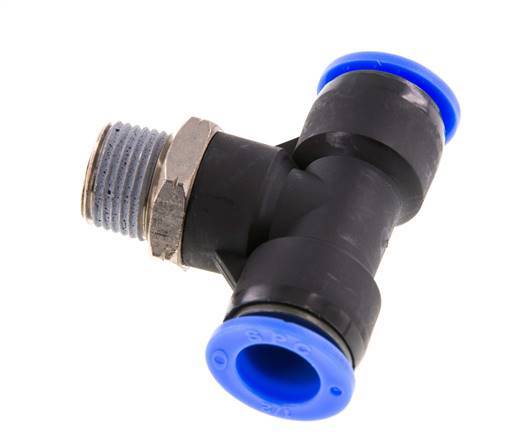 1/2'' x 3/8'' NPT Inline-T-Stück Steckverschraubung mit Außengewinde Messing/PBT NBR drehbar