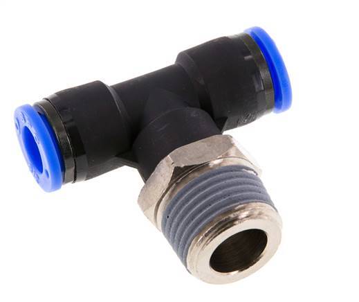 3/8'' x 1/2'' NPT Inline-T-Stück Steckverschraubung mit Außengewinde Messing/PBT NBR drehbar