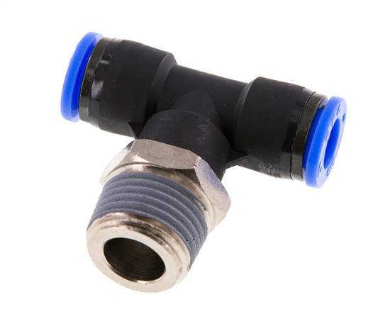 3/8'' x 1/2'' NPT Inline-T-Stück Steckverschraubung mit Außengewinde Messing/PBT NBR drehbar