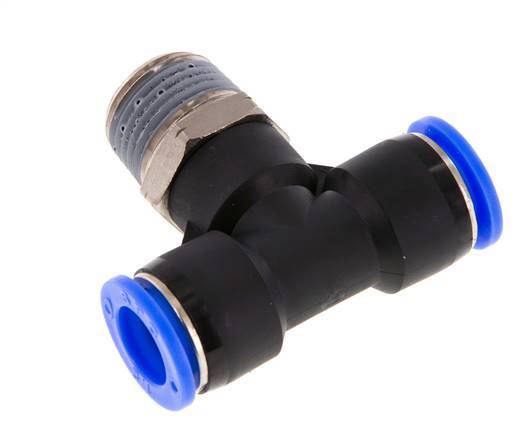 1/2'' x 1/2'' NPT Inline-T-Stück Einsteckverschraubung mit Außengewinde Messing/PBT NBR drehbar