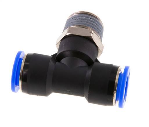 1/2'' x 1/2'' NPT Inline-T-Stück Einsteckverschraubung mit Außengewinde Messing/PBT NBR drehbar