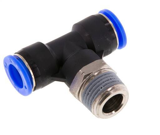 1/2'' x 1/2'' NPT Inline-T-Stück Einsteckverschraubung mit Außengewinde Messing/PBT NBR drehbar