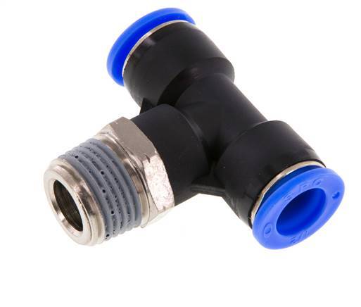 1/2'' x 1/2'' NPT Inline-T-Stück Einsteckverschraubung mit Außengewinde Messing/PBT NBR drehbar