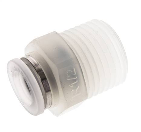 10mm x R1/2'' Push-in Fitting with Male Threads PA EPDM/PTFE