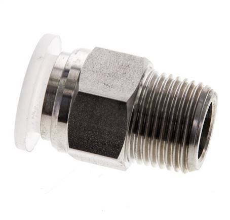12mm x R3/8'' Steckverschraubung mit Außengewinde Edelstahl/PA EPDM/PTFE