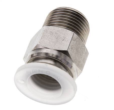 12mm x R3/8'' Steckverschraubung mit Außengewinde Edelstahl/PA EPDM/PTFE