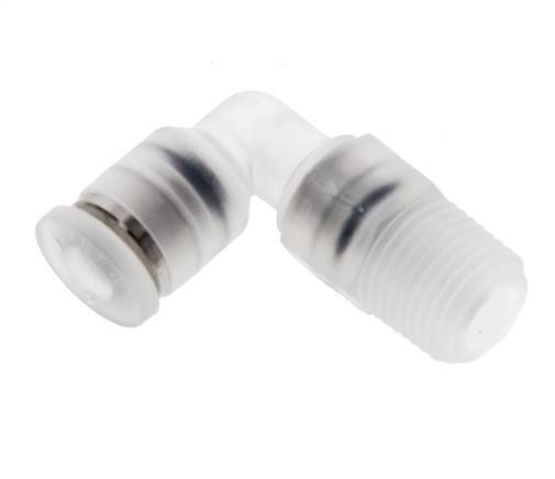 4mm x R1/8'' 90deg Winkel-Steckverschraubung mit Außengewinde Messing FKM drehbar