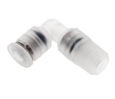 4mm x R1/8'' 90deg Winkel-Steckverschraubung mit Außengewinde Messing FKM drehbar