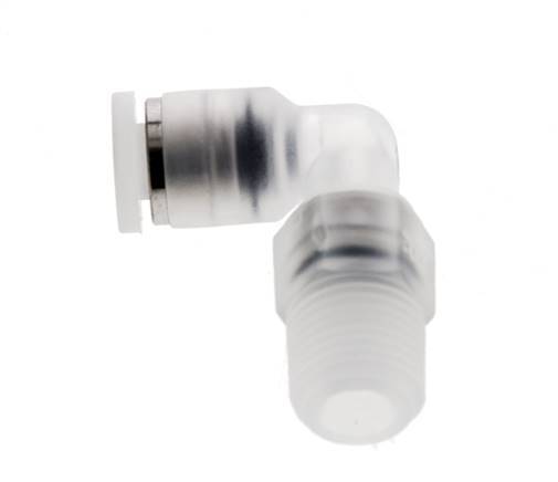4mm x R1/8'' 90deg Winkel-Steckverschraubung mit Außengewinde Messing FKM drehbar