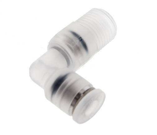4mm x R1/8'' 90deg Winkel-Steckverschraubung mit Außengewinde Messing FKM drehbar