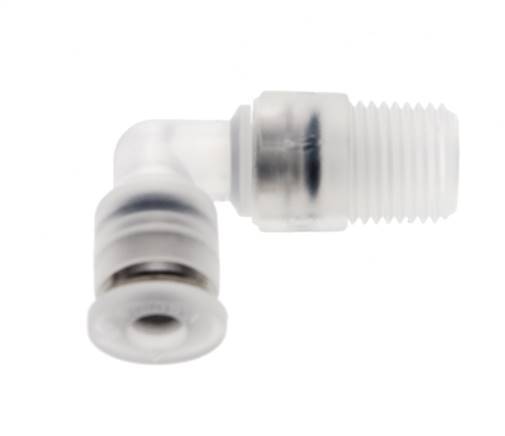 4mm x R1/8'' 90deg Winkel-Steckverschraubung mit Außengewinde Messing FKM drehbar