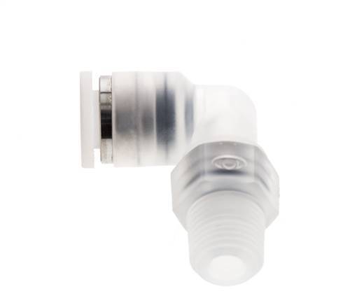 6mm x R1/8'' 90deg Winkel-Steckverschraubung mit Außengewinde Messing FKM drehbar