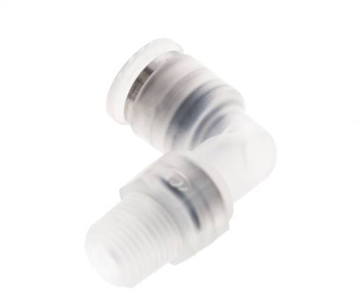 6mm x R1/8'' 90deg Winkel-Steckverschraubung mit Außengewinde Messing FKM drehbar