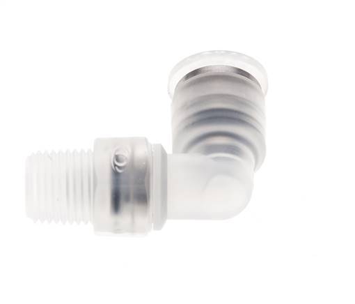 6mm x R1/8'' 90deg Winkel-Steckverschraubung mit Außengewinde Messing FKM drehbar