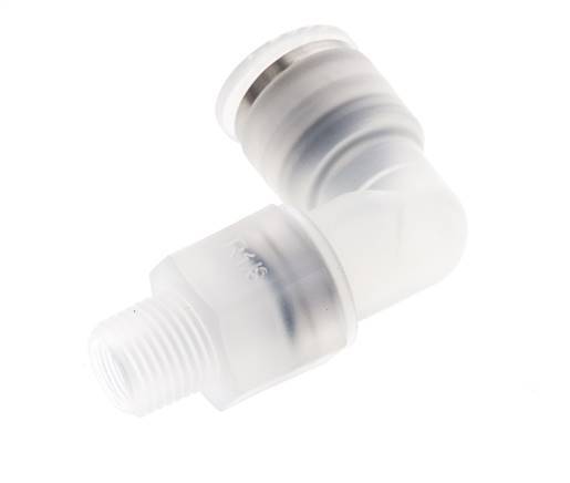 8mm x R1/8'' 90deg Elbow Push-in Fitting with Male Threads PA EPDM/PTFE Rotatable