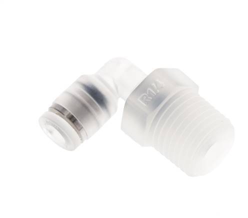 4mm x R1/4'' 90deg Elbow Push-in Fitting with Male Threads PA EPDM/PTFE Rotatable