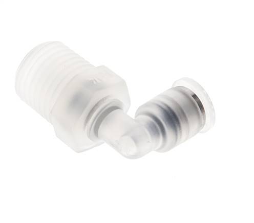 4mm x R1/4'' 90deg Winkel-Steckverschraubung mit Außengewinde Messing FKM drehbar