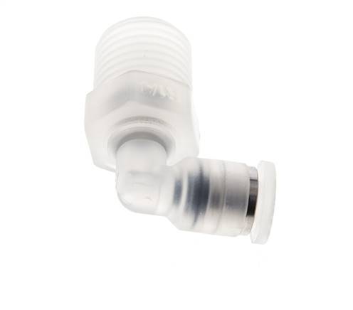 4mm x R1/4'' 90deg Winkel-Steckverschraubung mit Außengewinde Messing FKM drehbar
