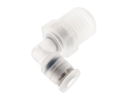 4mm x R1/4'' 90deg Winkel-Steckverschraubung mit Außengewinde Messing FKM drehbar