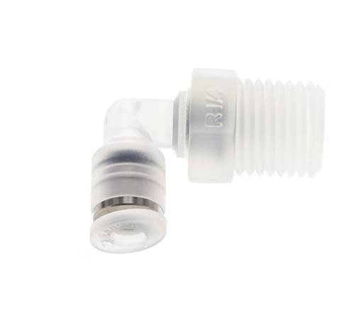 4mm x R1/4'' 90deg Winkel-Steckverschraubung mit Außengewinde Messing FKM drehbar