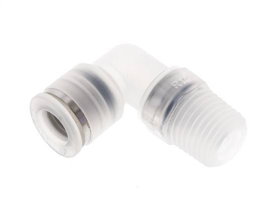 8mm x R1/4'' 90deg Elbow Push-in Fitting with Male Threads PA EPDM/PTFE Rotatable