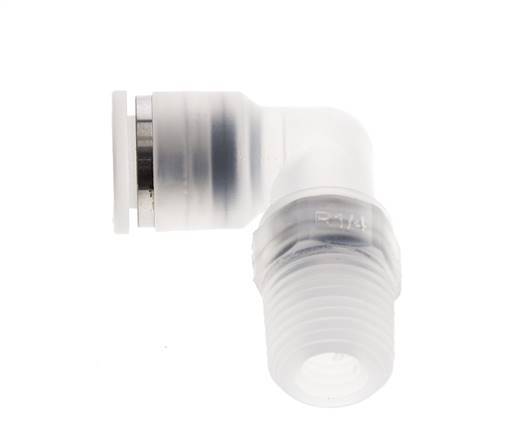 8mm x R1/4'' 90deg Elbow Push-in Fitting with Male Threads PA EPDM/PTFE Rotatable