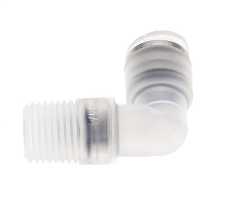 8mm x R1/4'' 90deg Elbow Push-in Fitting with Male Threads PA EPDM/PTFE Rotatable