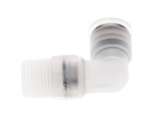 10mm x R3/8'' 90deg Winkel Steckverschraubung mit Außengewinde Messing FKM drehbar