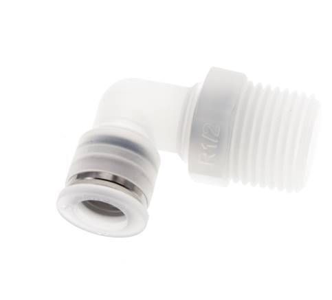 10mm x R1/2'' 90deg Winkel-Steckverschraubung mit Außengewinde Messing FKM drehbar