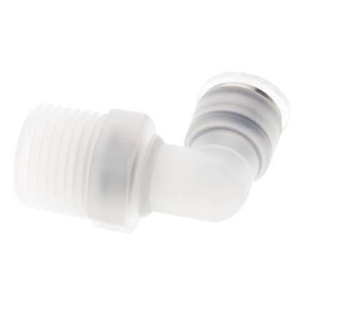 10mm x R1/2'' 90deg Winkel-Steckverschraubung mit Außengewinde Messing FKM drehbar