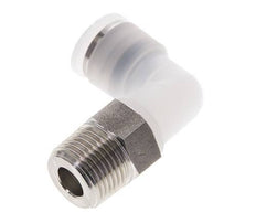 10mm x R3/8'' 90deg Elbow Push-in Fitting with Male Threads PA/Stainless Steel EPDM/PTFE Rotatable