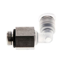 4mm x G1/8'' 90deg Elbow Push-in Fitting with Male Threads PA/Stainless Steel EPDM Rotatable