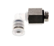 4mm x G1/8'' 90Grad Winkel-Steckverschraubung mit Außengewinde PA/Edelstahl EPDM drehbar