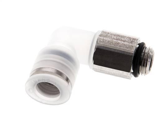 8mm x G1/8'' 90Grad Winkel-Steckverschraubung mit Außengewinde PA/Edelstahl EPDM drehbar