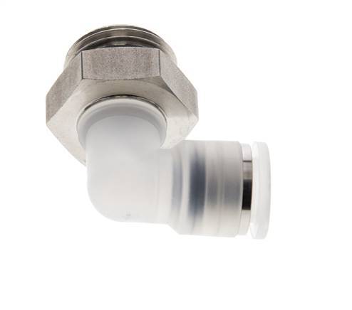 10mm x G1/2'' 90deg Winkel-Steckverschraubung mit Außengewinde PA/Edelstahl EPDM drehbar