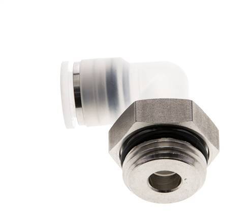 10mm x G1/2'' 90deg Winkel-Steckverschraubung mit Außengewinde PA/Edelstahl EPDM drehbar