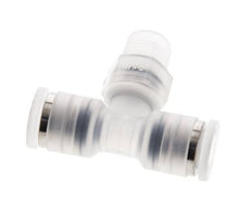 6mm x R1/8'' Inline Tee Push-in Fitting with Male Threads PA EPDM FDA Rotatable