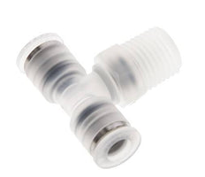 6mm x R1/4'' Inline-T-Stück Steckverschraubung mit Außengewinde Messing/PA 66 NBR drehbar