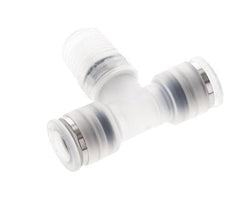 8mm x R1/4'' Inline Tee Push-in Fitting with Male Threads PA EPDM FDA Rotatable
