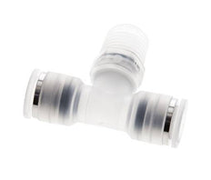 8mm x R1/4'' Inline T-Stück Steckverschraubung mit Außengewinde Messing/PA 66 NBR drehbar