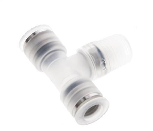 8mm x R1/4'' Inline T-Stück Steckverschraubung mit Außengewinde Messing/PA 66 NBR drehbar