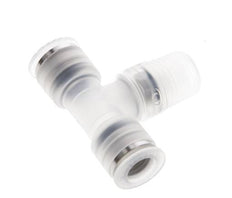 8mm x R1/4'' Inline T-Stück Steckverschraubung mit Außengewinde Messing/PA 66 NBR drehbar