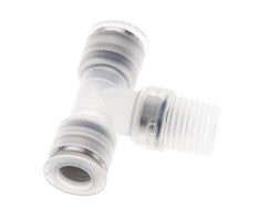 8mm x R1/4'' Inline T-Stück Steckverschraubung mit Außengewinde Messing/PA 66 NBR drehbar