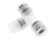 8mm x R1/4'' Inline T-Stück Steckverschraubung mit Außengewinde Messing/PA 66 NBR drehbar