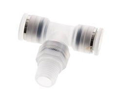 10mm x R1/4'' Inline Tee Push-in Fitting with Male Threads PA EPDM FDA Rotatable