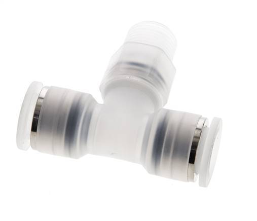 12mm x R3/8'' Inline Tee Push-in Fitting with Male Threads PA EPDM FDA Rotatable